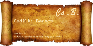 Csáki Baracs névjegykártya